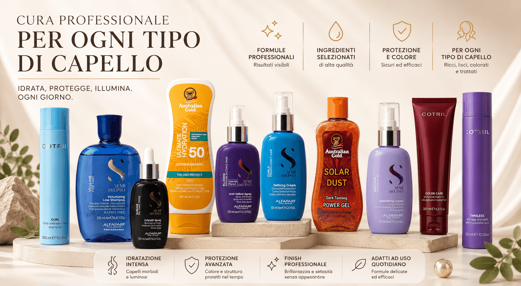 Prodotti professionali per ogni tipo di capello